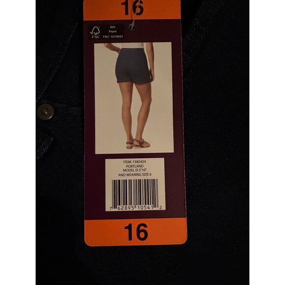 Gloria Vanderbilt Jean shorts Portland NEW short length high rise 16 - Picture 3 of 5